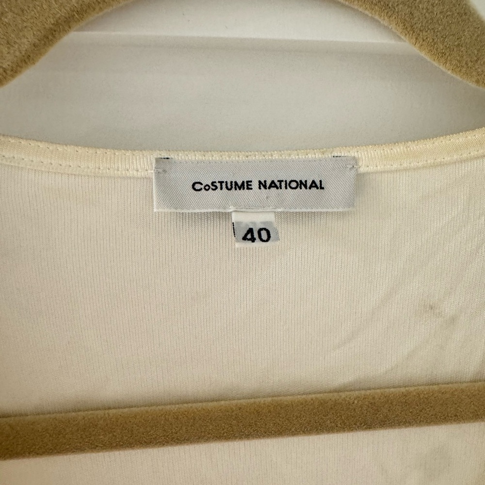 CNC Costume National Ivory V-Neck Tee - Picture 2 of 5